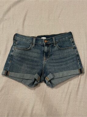 Old Navy Women's Dark Blue Denim Roll-Cuff Shorts - Size 2